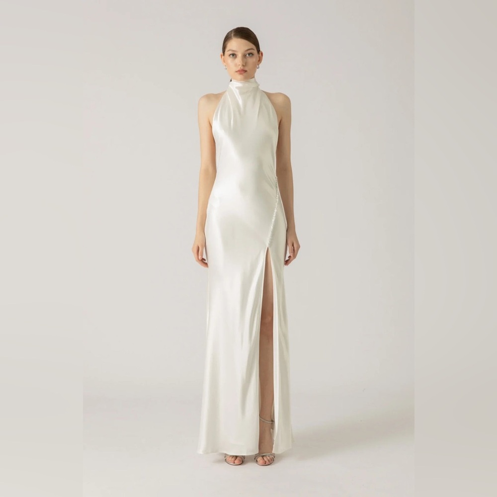 Sau Lee Penelope Backless Satin Gown